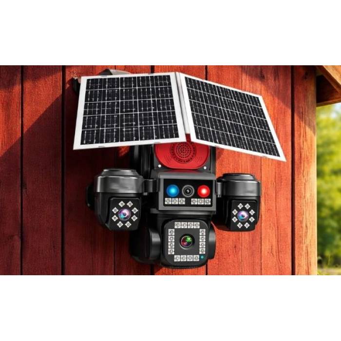 4 Kameralı tek ptz solar güneş enerjili sim kartlı kamera teico-4112