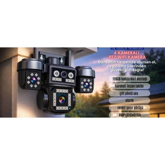 4 Kameralı Wifi PTZ Speed Dome Kamera teico-4121