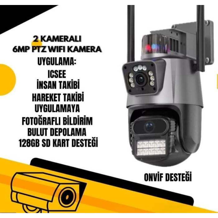 2 Kameralı 3 MP PTZ Wifi Speed Dome Kamera-Teico-4122