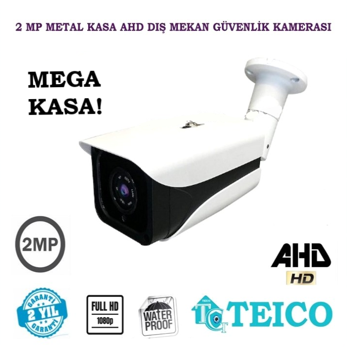 2 MP Ahd Bullet Güvenlik Kamerası Büyük Metal Kasa 4 Array Led Teico-1024
