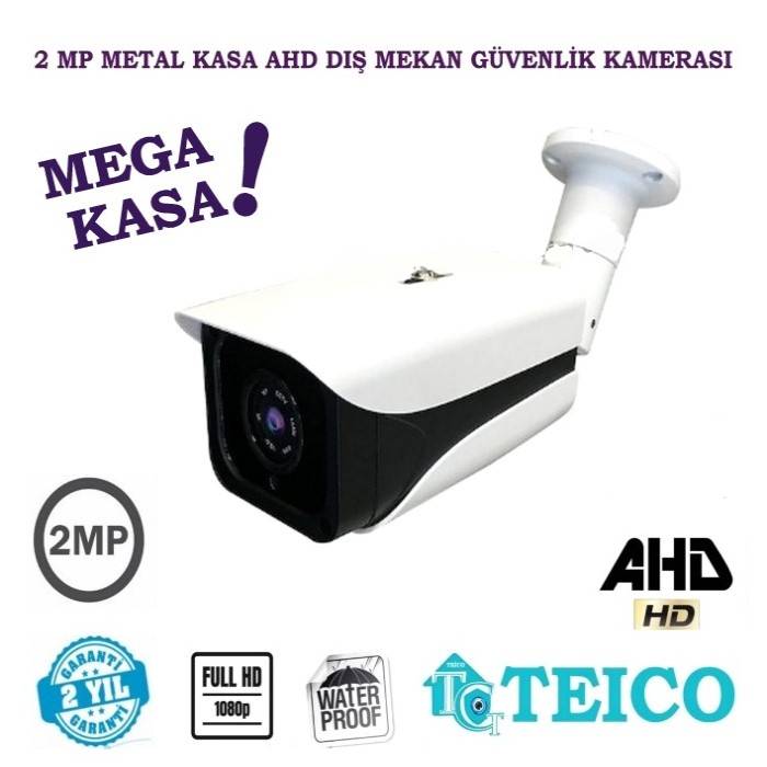 2 MP Ahd Bullet Güvenlik Kamerası Büyük Metal Kasa 42 Led Teico-1042