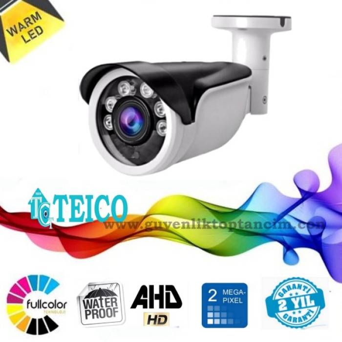 2 Mp Ahd Warm Led Renkli Plastik Kasa Güvenlik Kamerası Teico-1426
