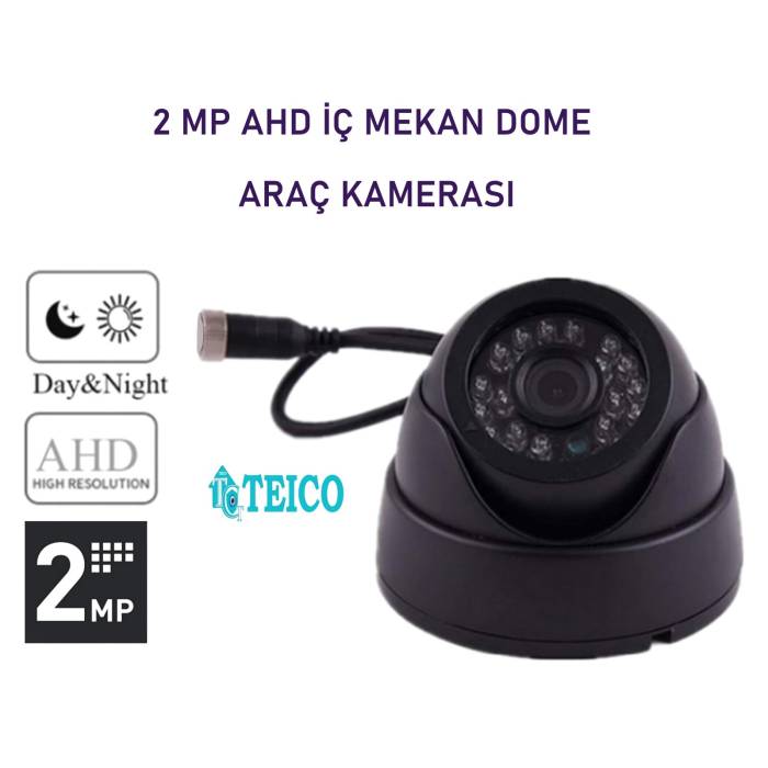 2 Mp 12 Led Ahd Dome İç Mekan Araç İçi Güvenlik Kamerası 1080p Teico-1212