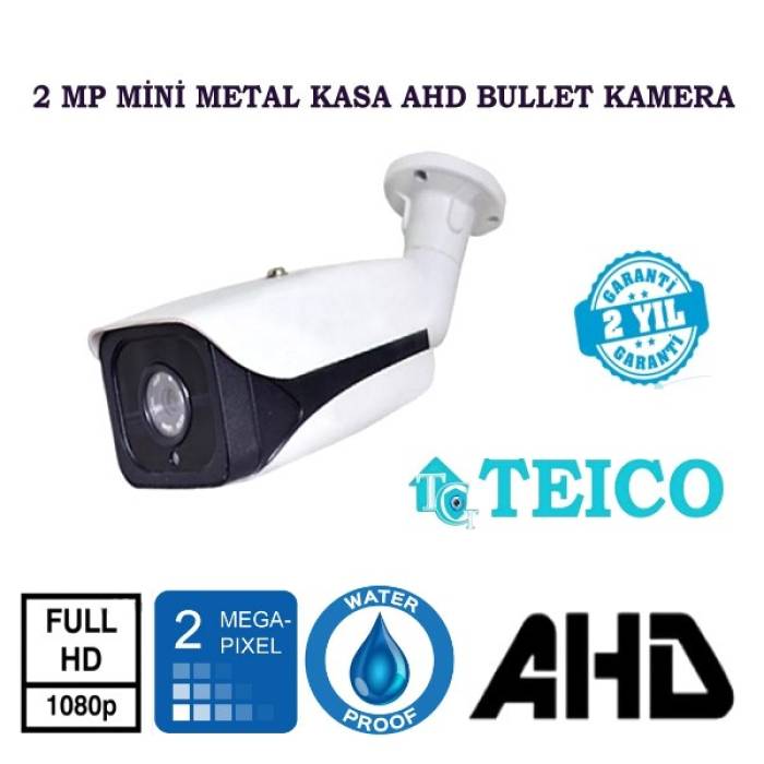 2 MP Ahd Bullet Güvenlik Kamerası Mini Metal Kasa 4 Array Led Teico-1204