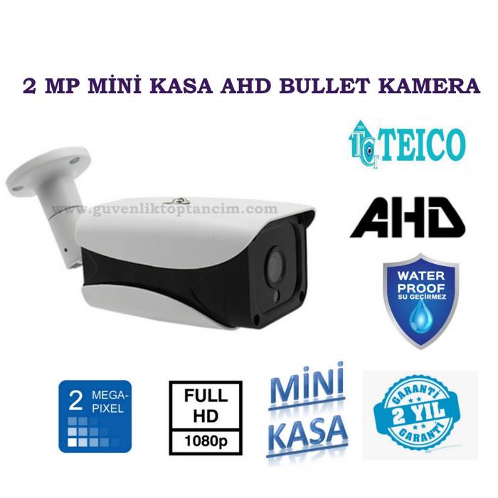 2 MP Ahd Bullet Güvenlik Kamerası Mini Metal Kasa 4 Array Led Teico-1204