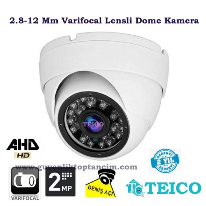 2 Mp 2.8 - 12 MM Varifocal Ahd Dome Güvenlik Kamerası 1080p Teico-1228