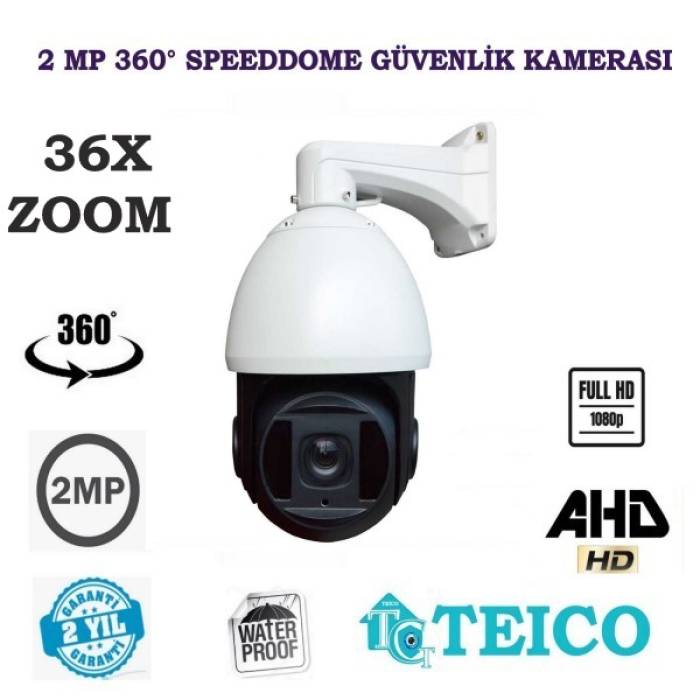 2 Mp AHD Speed Dome 360 Derece PTZ Mobese Güvenlik Kamerası  36x zoom Teico-1636