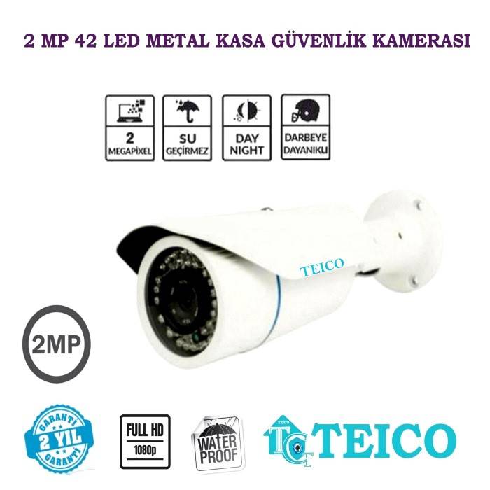 2 Mp 42 Led 1080p Ahd Bullet Metal Kasa Güvenlik Kamerası Teico-1442