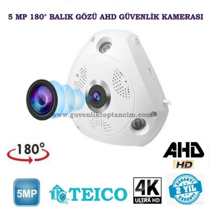 5 Mp 180 ° Balık Gözü Ahd Güvenlik Kamerası Teico-1805