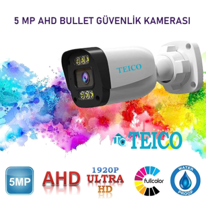 5 Mp Ahd 6 Warm Led Renkli Güvenlik Kamerası Teico-1950