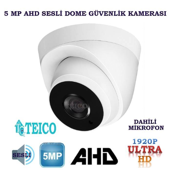 5 MP Sesli AHD Dome Güvenlik Kamerası 1080p Teico-1560