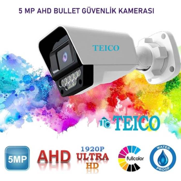 5 Mp Ahd 9 Warm Led Renkli Güvenlik Kamerası Teico-1595