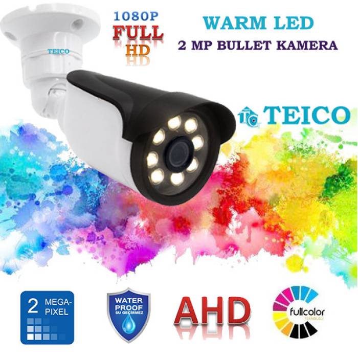 2 Mp Ahd Warm Led Renkli Toptan Bullet Kamera 10 Adet Teico-142610