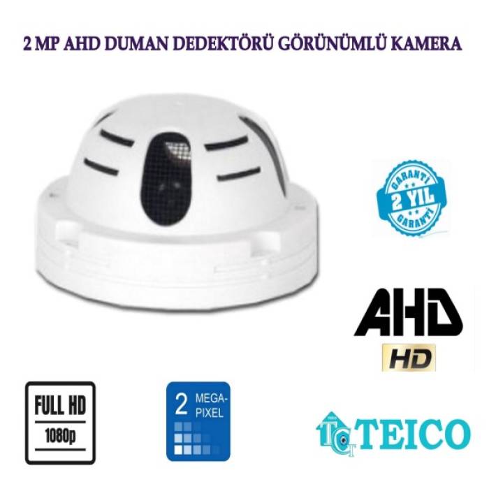 2 Mp 1080p Duman Dedektör Görünümlü Ahd Güvenlik Kamerası Teico-1240