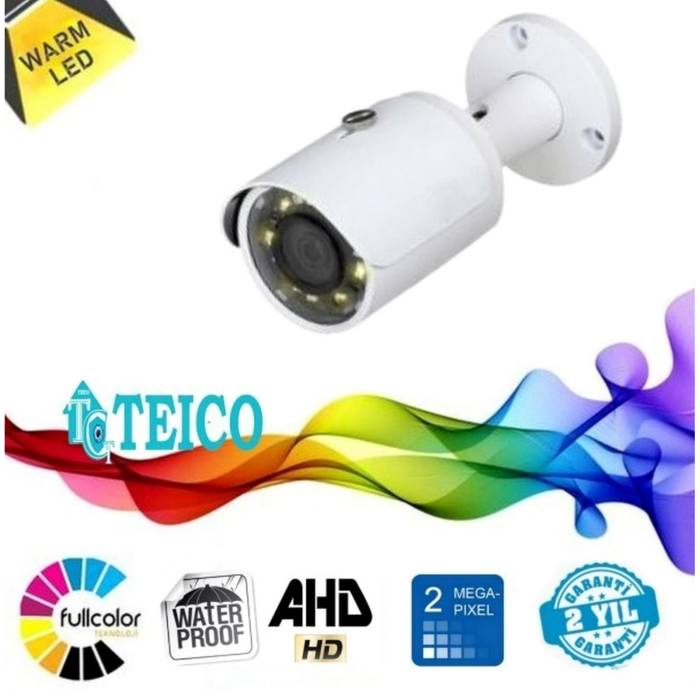 2 Mp Ahd Warm Led Renkli Metal Kasa Güvenlik Kamerası Teico-1082
