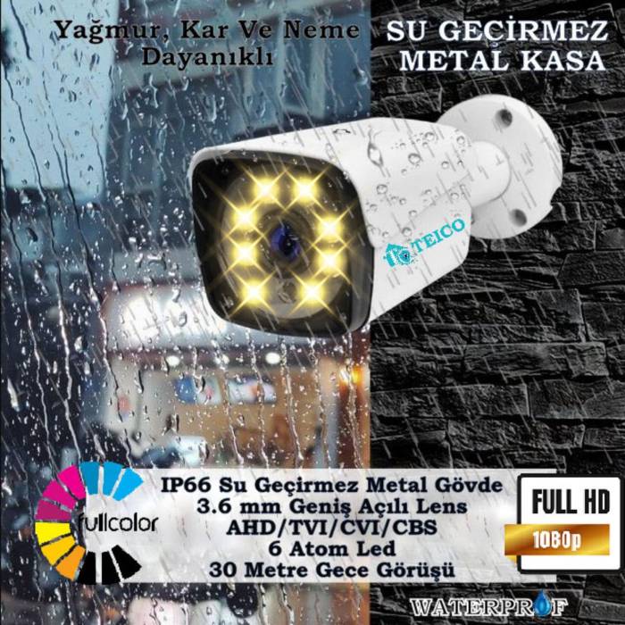 2 Mp Ahd Warm Led Renkli Metal Kasa Toptan Güvenlik Kamerası Teico-162210