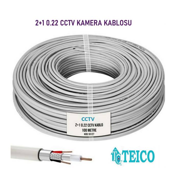 2+1 0.22 100 Metre CCTV Kamera Kablosu Teico-2102