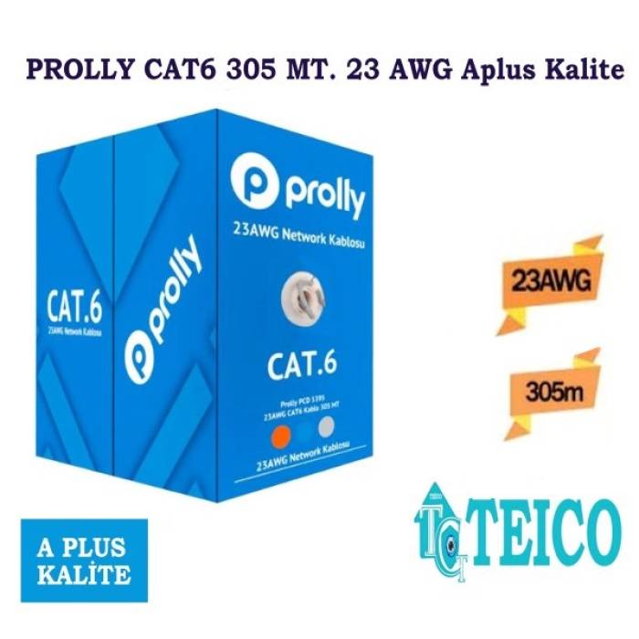 Prolly Cat6 305 Mt. 23 AWG APLUS Kalite Ip Kamera Kablosu Teico-5035