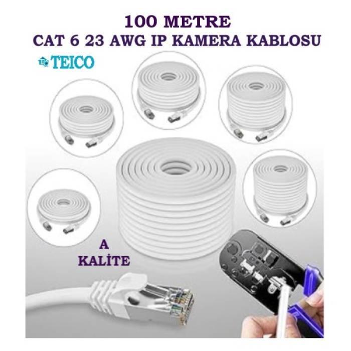 Cat6 100 Mt. 23 AWG Ip Kamera Kablosu Teico-5610