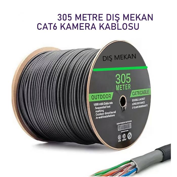 Cat 6 305 Mt. 23 AWG Dış Ortam Ip Kamera Kablosu Teico-5705