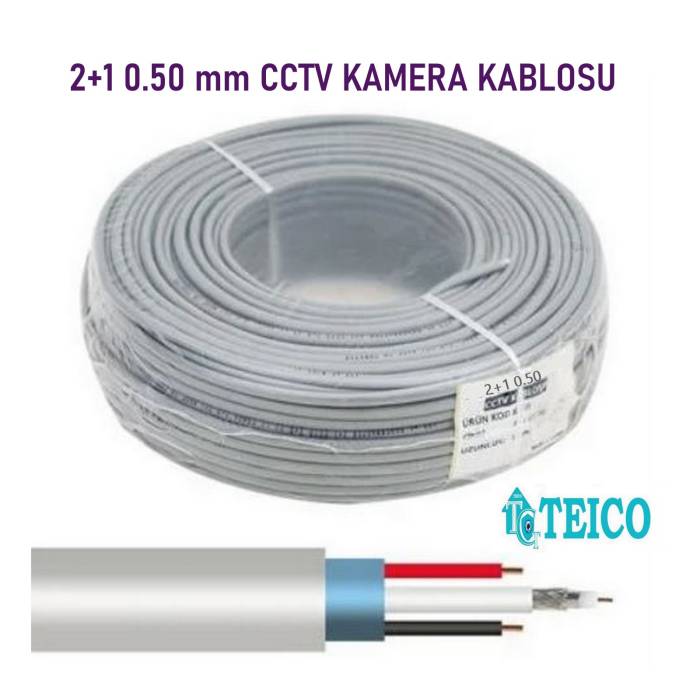 2+1 0.50 100 Metre CCTV Kamera Kablosu Teico-2105
