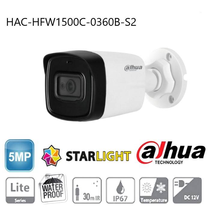 Dahua HAC-HFW1500C-0360B-S2 5 MP 3.6mm IR Bullet Güvenlik Kamerası