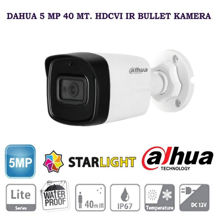 Dahua 5 MP Starlight 40 Mt. IR Bullet Kamera HAC-HFW1500TLP-0360B-S2