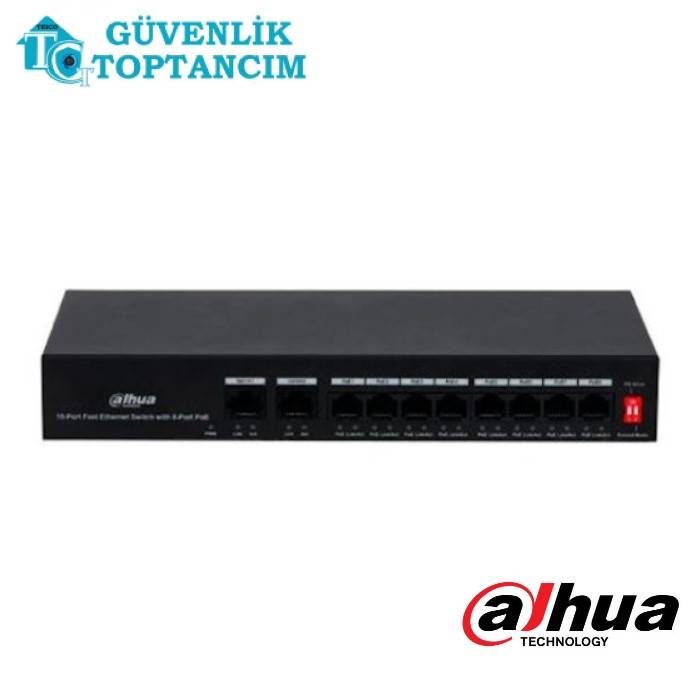 Dahua 8 Kanal Poe Network Switch PFS3010-8ET-65