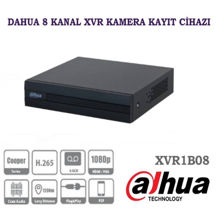 DAHUA 8 Kanal Penta-brid XVR Kamera Kayıt Cihazı XVR1B08