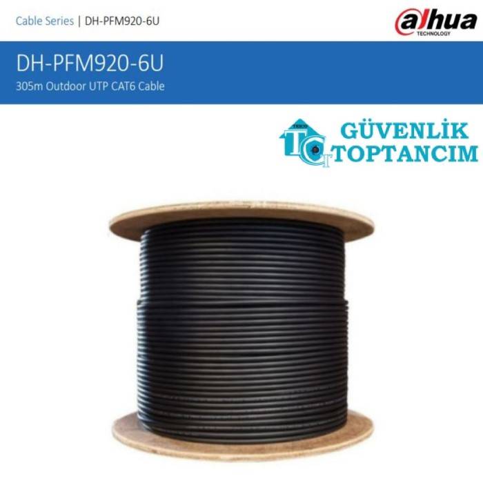 Dahua UTP CAT6 305 Mt. Saf Bakır Network Yanmaz Dış Ortam Siyah IP Kamera Kablosu