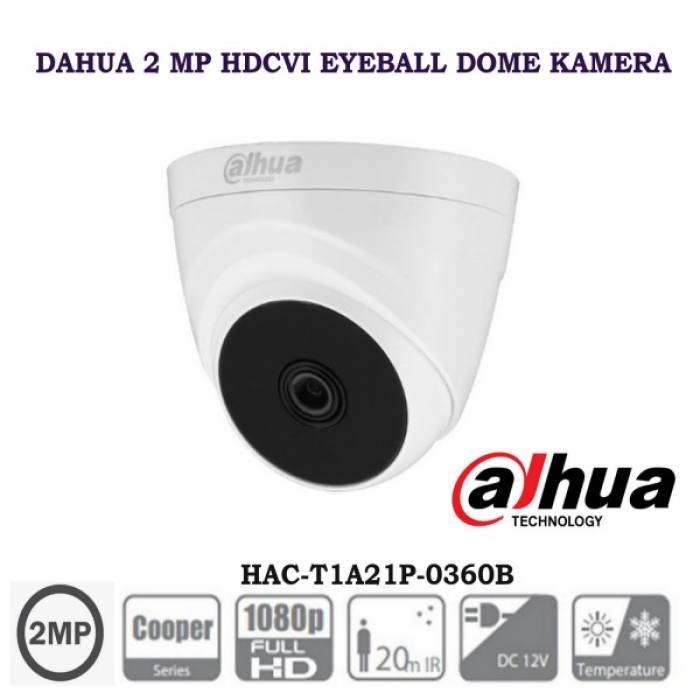 Dahua 2 MP HDCVI IR Eyeball Dome Kamera HAC-T1A21P-0360B-DIP