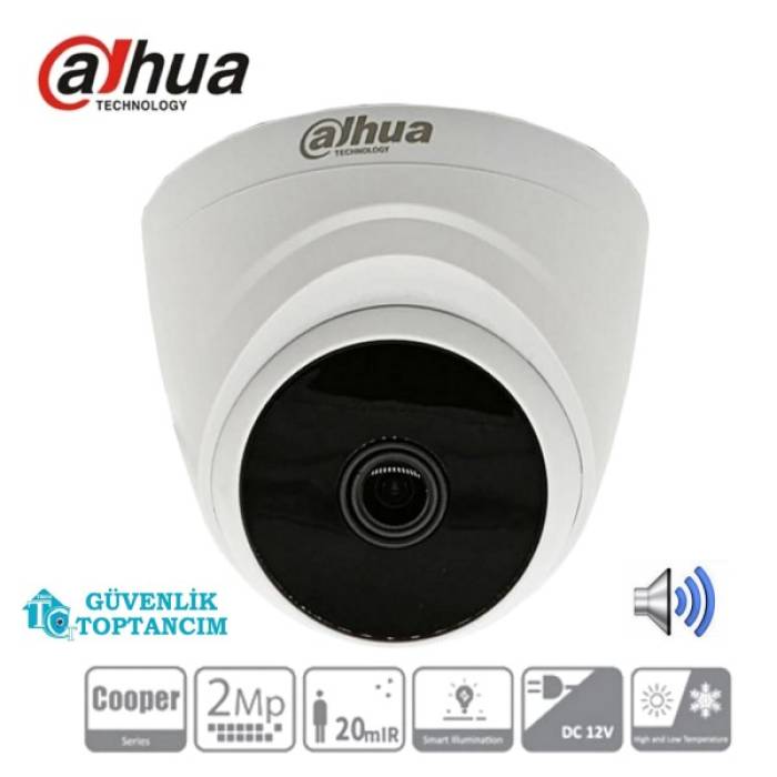 Dahua 2 MP HDCVI IR Sesli Dome Kamera Hac-T1A21P-A-DIP