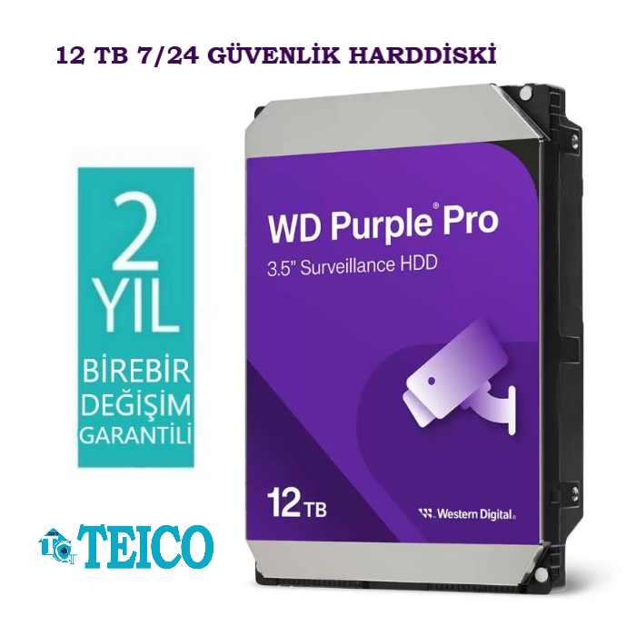 12 TB Seagate 7/24 Güvenlik Hard Diski 2 Yıl Birebir Değişim Garantili