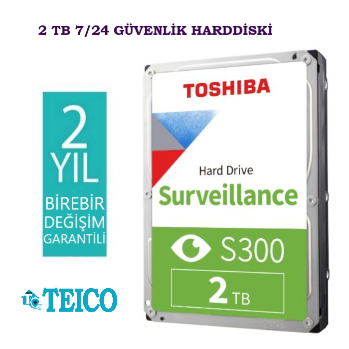 2 TB 7/24 Güvenlik Hard Diski 2 Yıl Değişim Garantili Dahili HDD