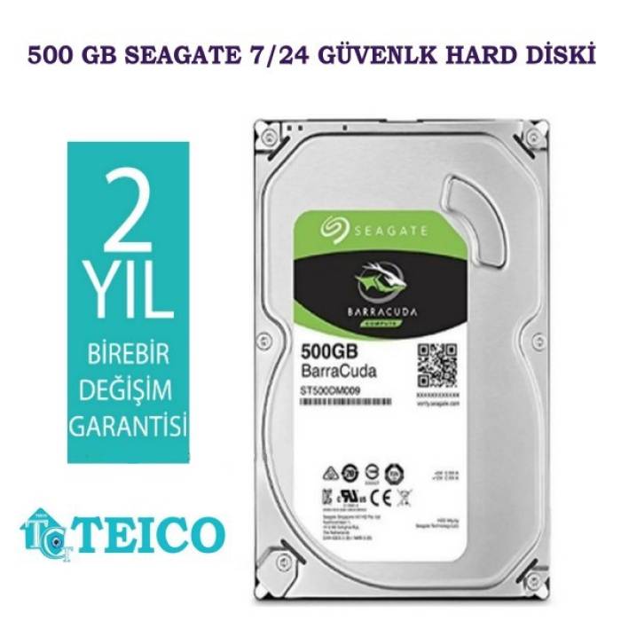 500 GB HDD Seagate 7/24 Güvenlik Hard Diski 2 Yıl Birebir Değişim Garantili