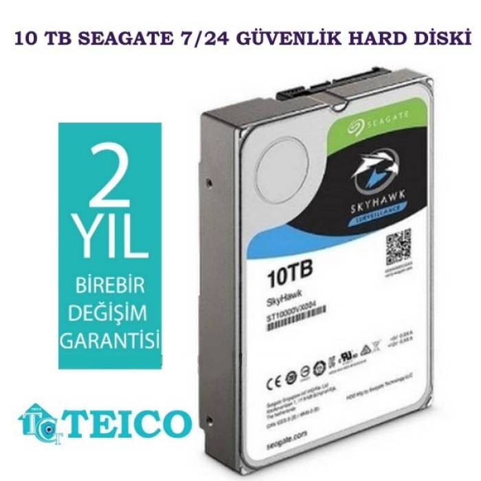 10 TB Seagate 7/24 Güvenlik Hard Diski 2 Yıl Birebir Değişim Garantili