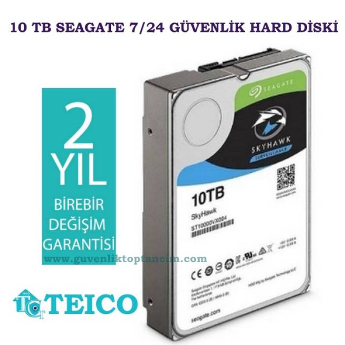 10 TB Seagate 7/24 Güvenlik Hard Diski 2 Yıl Birebir Değişim Garantili