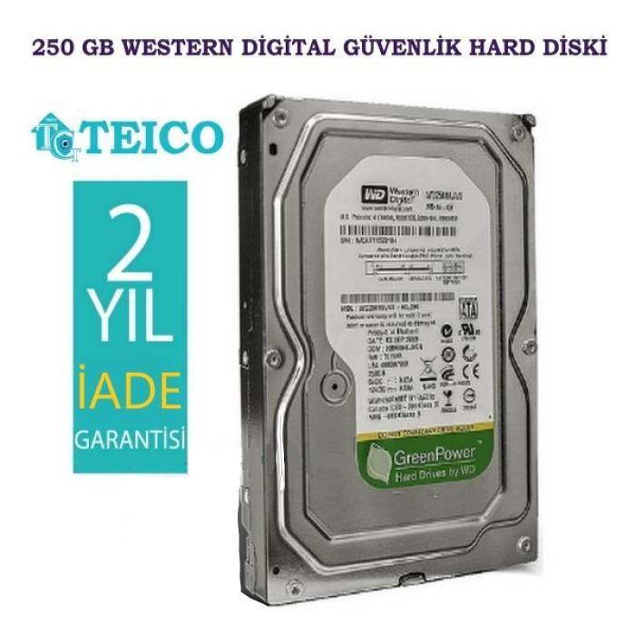 WD 250 GB 7/24 Güvenlik Hard Diski 2 Yıl İade Garantili HDD