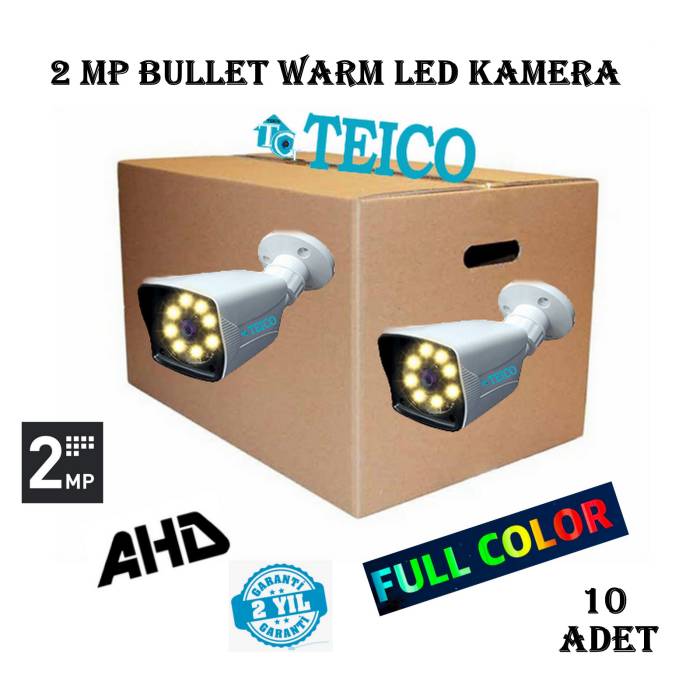 2 Mp Ahd Warm Led Renkli Toptan Bullet Kamera 10 Adet Teico-116210