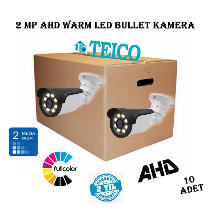 2 Mp Ahd Warm Led Renkli Toptan Bullet Kamera 10 Adet Teico-142610