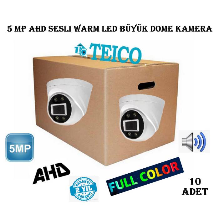 5 Mp Ahd Warm Led Renkli Toptan Sesli Dome Güvenlik Kamerası Teico-124510