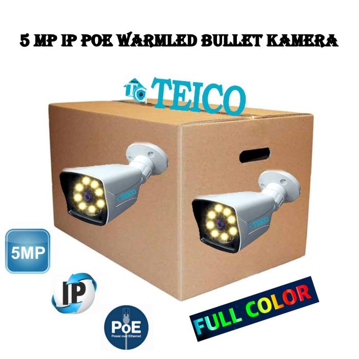 5 MP Bullet  IP Toptan PoE Warm Led Güvenlik Kamerası Teico-352510