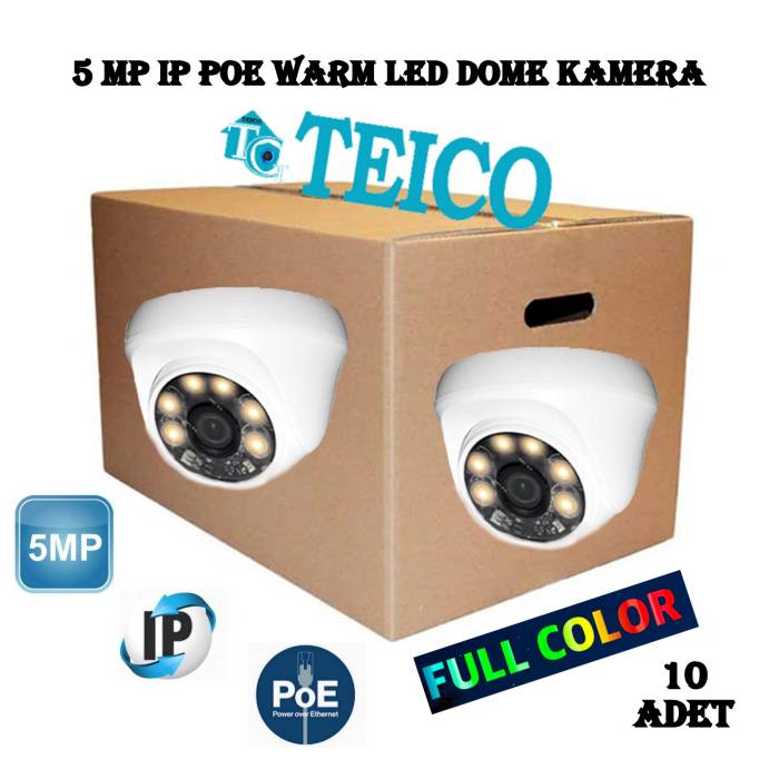 5 MP IP PoE Warm Led Toptan Dome Güvenlik Kamerası Teico-385010