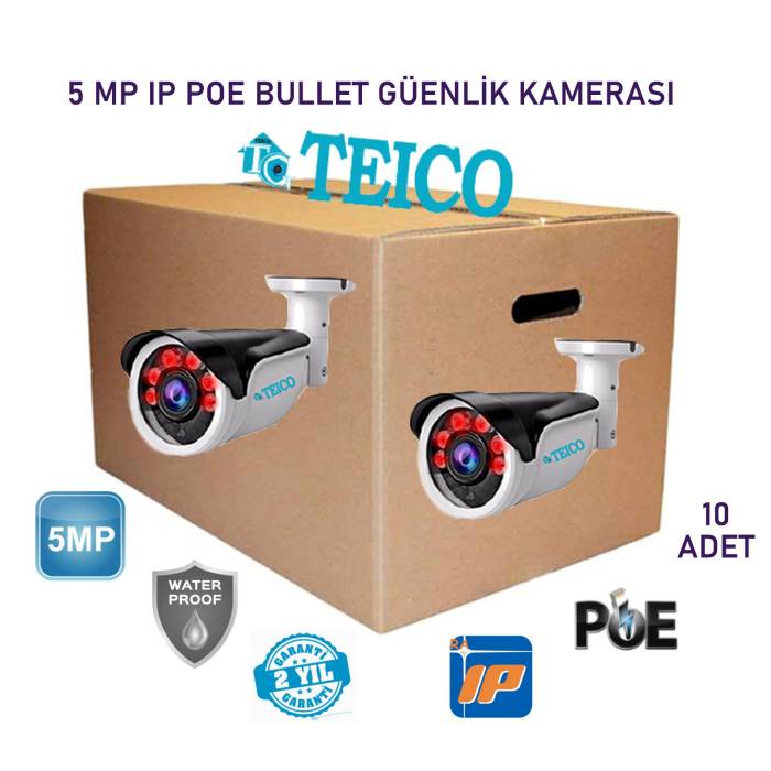 5 MP POE Plastik Kasa Bullet Toptan Ip Güvenlik Kamerası Teico-3516-10