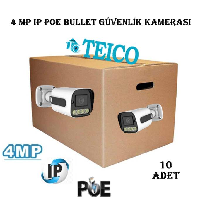 4 MP IP PoE Warm Led Toptan IP Bullet Güvenlik Kamerası Teico-344410