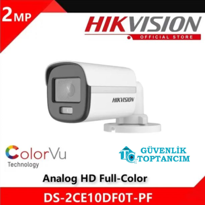 Hikvision DS-2CE10DF0T-PF 2 MP 1080p ColorVu Mini Bullet Güvenlik Kamerası