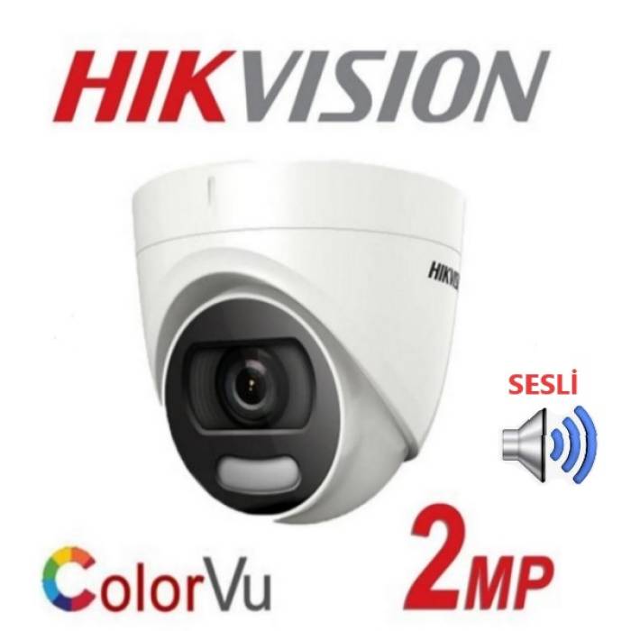 Hikvision Sesli Renkli 2 MP HDCVI Dome Kamera  DS-2CE70DF0T-LPFS