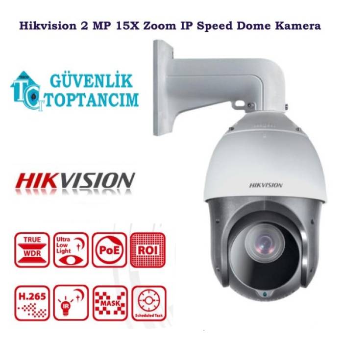 Hikvision DS-2DE4215IW-DE 2.0 MP 15x Optik Zoom PTZ IR Speed Dome IP Güvenlik Kamerası (Ayak Dahil)