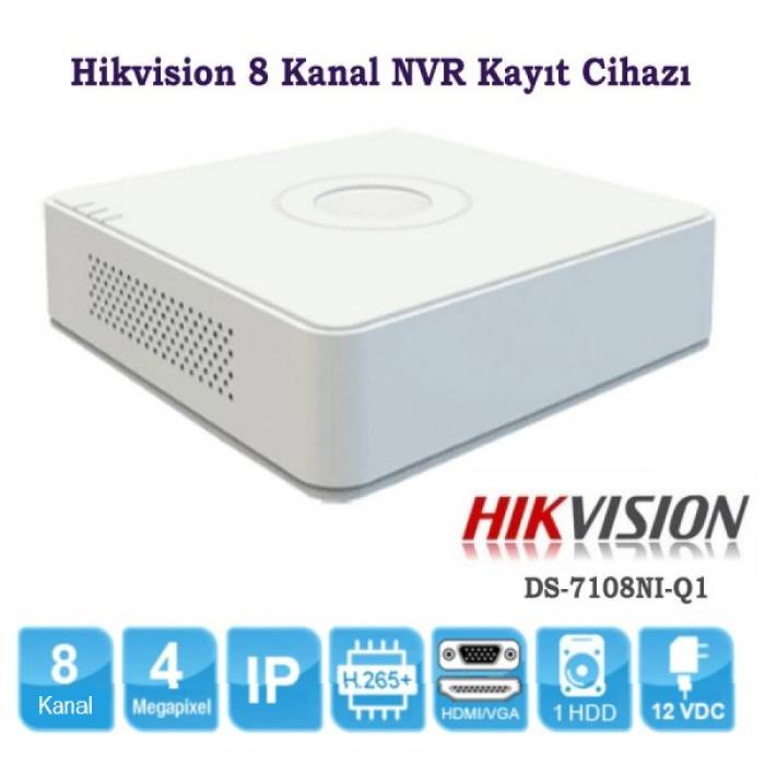 Hikvision DS-7108NI-Q1 8 Kanal NVR Kayıt Cihazı