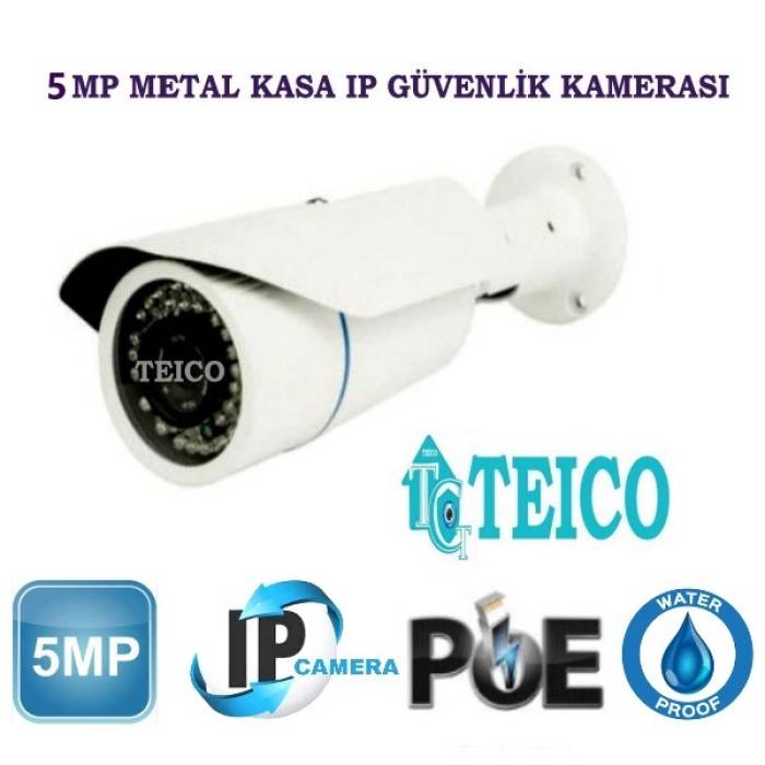 5 MP Ip Metal Kasa Bullet POE Güvenlik Kamerası Teico-3245